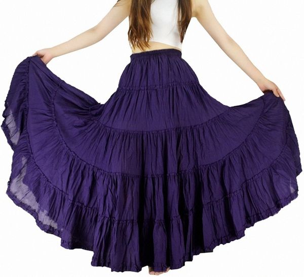 women's cotton 5 tiered a line pleated maxi skirt long boho gypsy dance skirts h84x#, Black
women's cotton 5 tiered a line pleated maxi skirt long boho gypsy dance skirts h84x#, Black