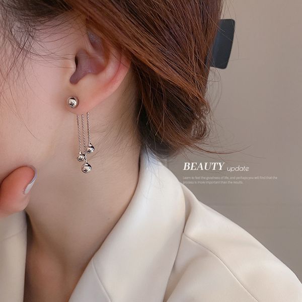 925 silver needle metal round beads tassel earrings ins minority simple design ear studs korean refined wild earrings, Golden
925 silver needle metal round beads tassel earrings ins minority simple design ear studs korean refined wild earrings, Golden