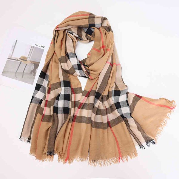new plaid scarf in wter, women's versatile cotton and hemp feel, warm shawl, neck protection bib tide sprg autumn, Blue;gray
new plaid scarf in wter, women's versatile cotton and hemp feel, warm shawl, neck protection bib tide sprg autumn, Blue;gray