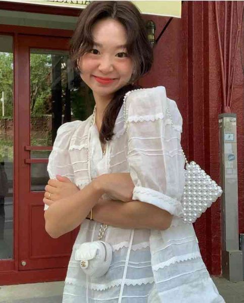 women's knits tees now h summer south korea dongdamen small sling v-neck linen cotton lace bubble sleeve doll shirt n0t9, White
women's knits tees now h summer south korea dongdamen small sling v-neck linen cotton lace bubble sleeve doll shirt n0t9, White