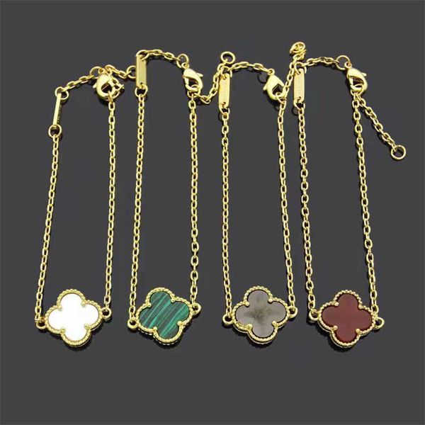 luxury natural gemstone single flower four leaf clover bracelet chain fashion woman bracelet designer jewelry stainless steel 18k gold, Black
luxury natural gemstone single flower four leaf clover bracelet chain fashion woman bracelet designer jewelry stainless steel 18k gold, Black