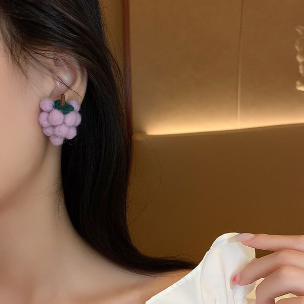 925 silver needle felt grape earrings korean ins fruit ear studs fairy and super cute girl earrings niche design, Golden
925 silver needle felt grape earrings korean ins fruit ear studs fairy and super cute girl earrings niche design, Golden