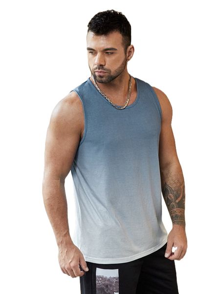 extended sizes men ombre tank v0vh#, White;black 
extended sizes men ombre tank v0vh#, White;black