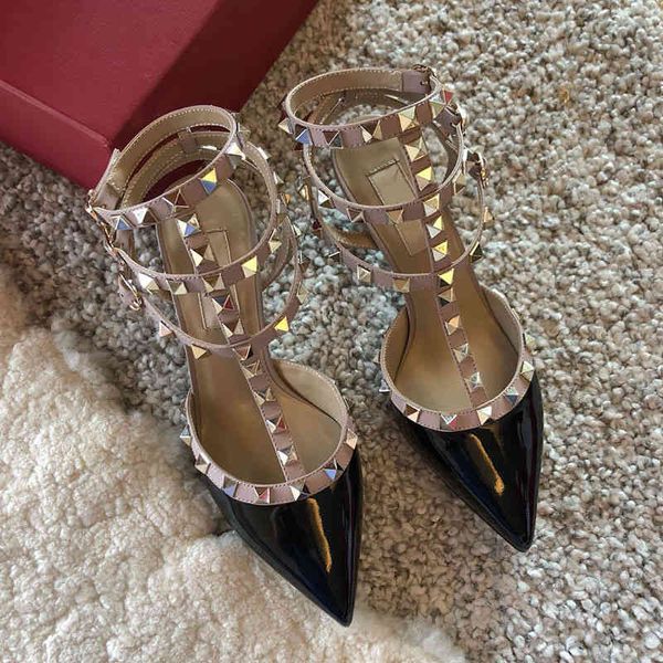 sandals baotou willow nail sandals women's autumn style versatile fashion pointed three belt thin heel high heels patent leather single, Black
sandals baotou willow nail sandals women's autumn style versatile fashion pointed three belt thin heel high heels patent leather single, Black