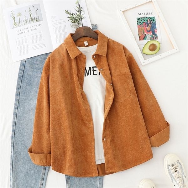 spring women's corduroy shirt solid color casual lapel loose slim long-sleeved shirt trend women blouses ropa mujer 210308, White
spring women's corduroy shirt solid color casual lapel loose slim long-sleeved shirt trend women blouses ropa mujer 210308, White