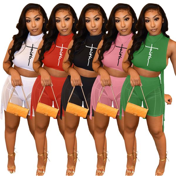 european and american style summer women's safety pants mesh splicing shorts bandage sleeveless vest casual suit, White
european and american style summer women's safety pants mesh splicing shorts bandage sleeveless vest casual suit, White