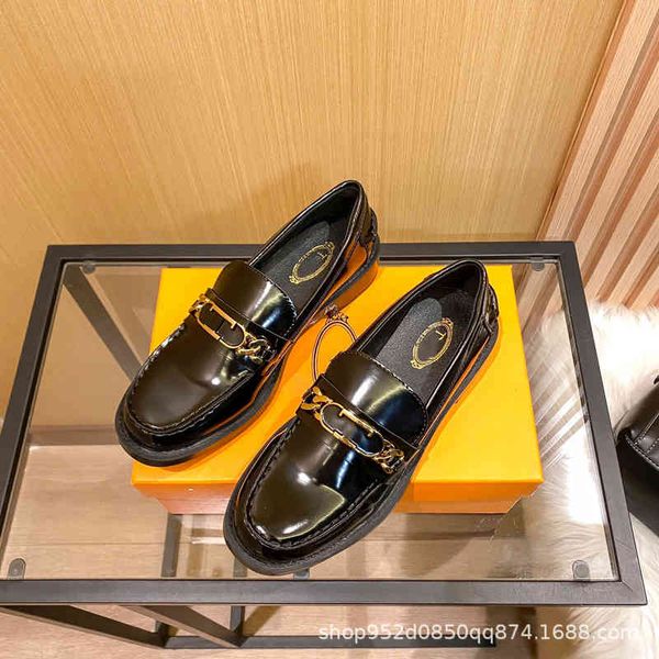 dress shoes early spring metal t-shaped buckle lefu shoes thick bottom round head pea small leather women, Black
dress shoes early spring metal t-shaped buckle lefu shoes thick bottom round head pea small leather women, Black