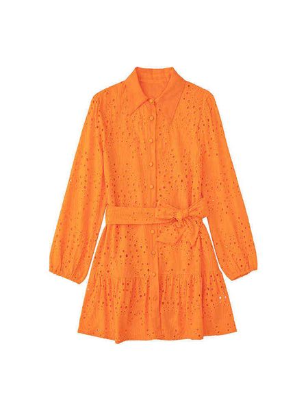 2022 new women fashion embroidered cutout dress with belt casual long sleeve lapel single breasted female mini dress l220714, Black;gray
2022 new women fashion embroidered cutout dress with belt casual long sleeve lapel single breasted female mini dress l220714, Black;gray