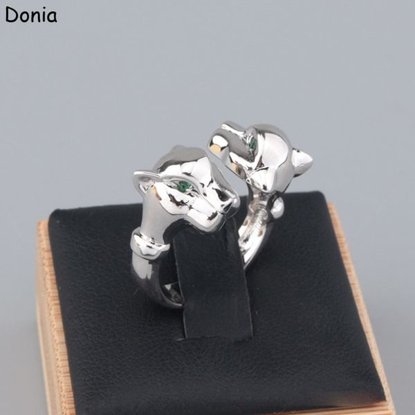 donia jewelry luxury ring european and american fashion glossy double-headed leopard copper micro-inlaid zircon designer gift with box, Silver
donia jewelry luxury ring european and american fashion glossy double-headed leopard copper micro-inlaid zircon designer gift with box, Silver