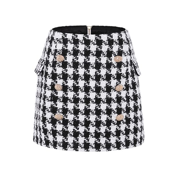 new fashion runway 2020 designer skirt women s metal lion buttons embellished houndstooth tweed mini skirt t200712, Black
new fashion runway 2020 designer skirt women s metal lion buttons embellished houndstooth tweed mini skirt t200712, Black