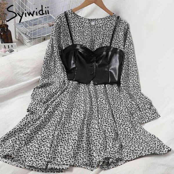 2 piece and floral print dress women breasted solid camis shirts oneck puff sleeve dresses spring fashion 210415, White
2 piece and floral print dress women breasted solid camis shirts oneck puff sleeve dresses spring fashion 210415, White