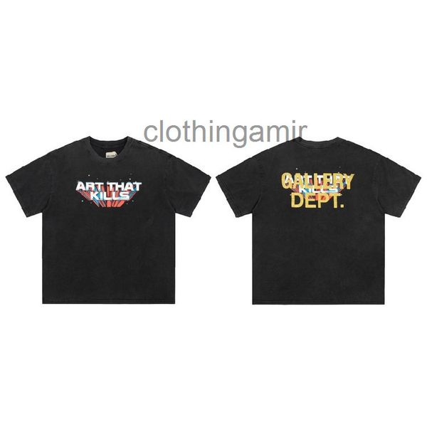 designer t shirts 2022 gallerydept mens fashion alphabet print wash high street hip hop loose casual short sleeve t-shirt, White;black 
designer t shirts 2022 gallerydept mens fashion alphabet print wash high street hip hop loose casual short sleeve t-shirt, White;black