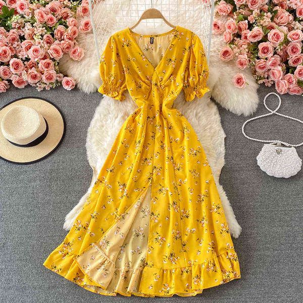 vintage ruffles boho 2022 v neck summer floral print long split dress party women high waist dress beach holiday tunic dress y220413, Black;gray
vintage ruffles boho 2022 v neck summer floral print long split dress party women high waist dress beach holiday tunic dress y220413, Black;gray