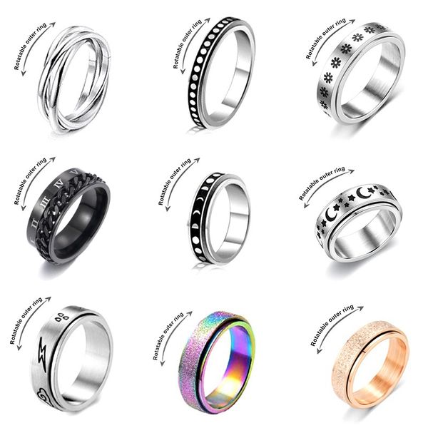 anxiety ring for women men moon fidgets s trend punk s y2k jewelry stainless steel anti stress rotate gift 220719, Silver
anxiety ring for women men moon fidgets s trend punk s y2k jewelry stainless steel anti stress rotate gift 220719, Silver