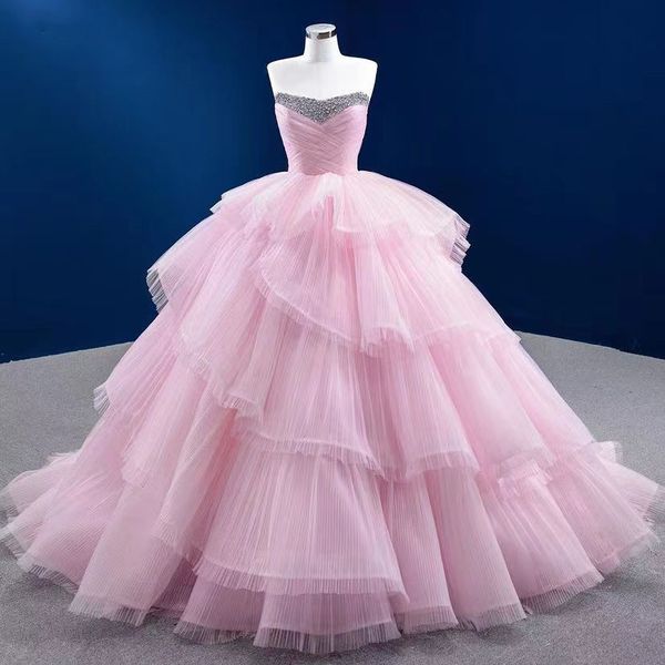 elegant pink evening dresses for women beading strapless sleeveless tiered celebrity party prom gowns vestidos de gala, Black
elegant pink evening dresses for women beading strapless sleeveless tiered celebrity party prom gowns vestidos de gala, Black