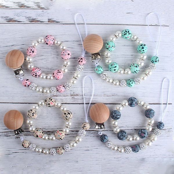baby pacifier holders teether 2pcs/set beech cilp leopard silicone bead teether bracelet pacifiers anti-drop chain newborn feeding toy
baby pacifier holders teether 2pcs/set beech cilp leopard silicone bead teether bracelet pacifiers anti-drop chain newborn feeding toy
