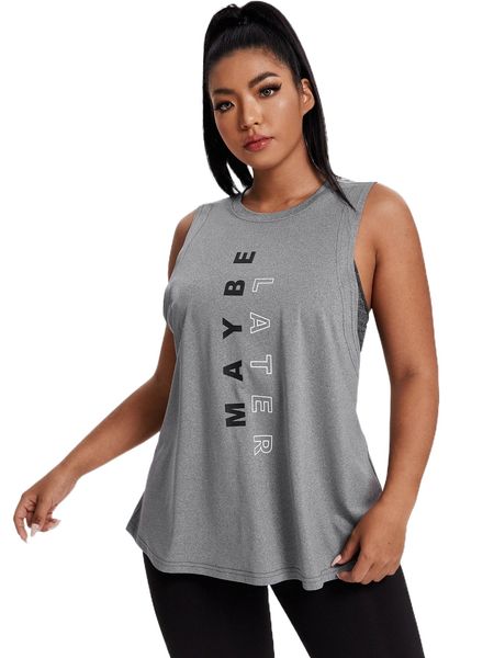 plus slogan graphic sports tank u1no#, Black
plus slogan graphic sports tank u1no#, Black