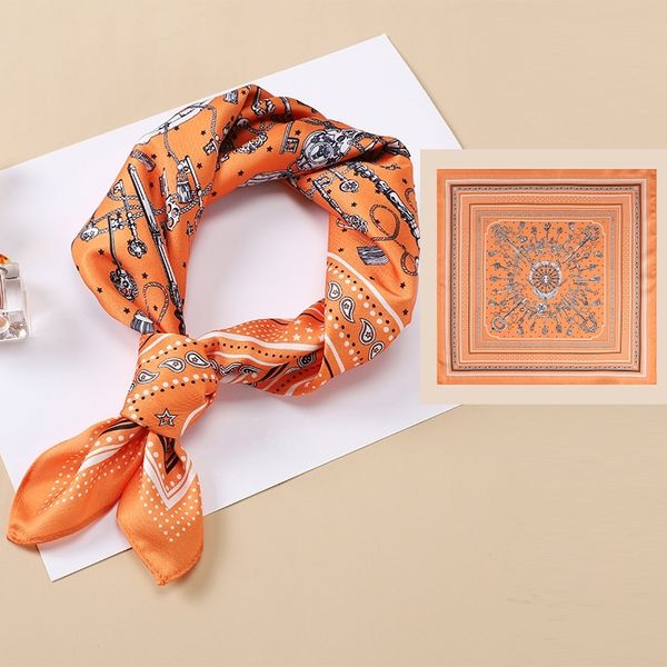 2022 new digital twill silk female 53cm all-match square small headband tied bag scarf, Blue;gray
2022 new digital twill silk female 53cm all-match square small headband tied bag scarf, Blue;gray