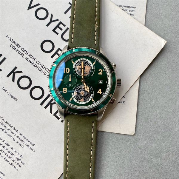 luxury watch for men north and south hemisphere dial green leather strap scratch resistant sapphire crystal quartz wristwatch, Slivery;brown
luxury watch for men north and south hemisphere dial green leather strap scratch resistant sapphire crystal quartz wristwatch, Slivery;brown