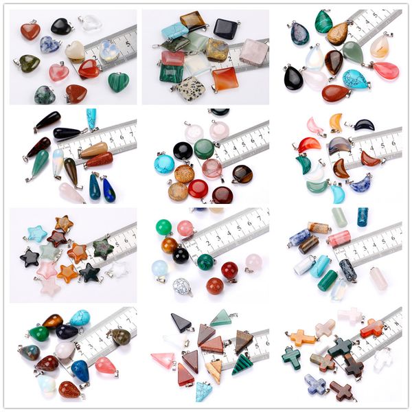 natural stone heart cross charms opal tiger's eye pink quartz healing chakra pendants diy necklaces jewelry accessories making, Bronze;silver
natural stone heart cross charms opal tiger's eye pink quartz healing chakra pendants diy necklaces jewelry accessories making, Bronze;silver