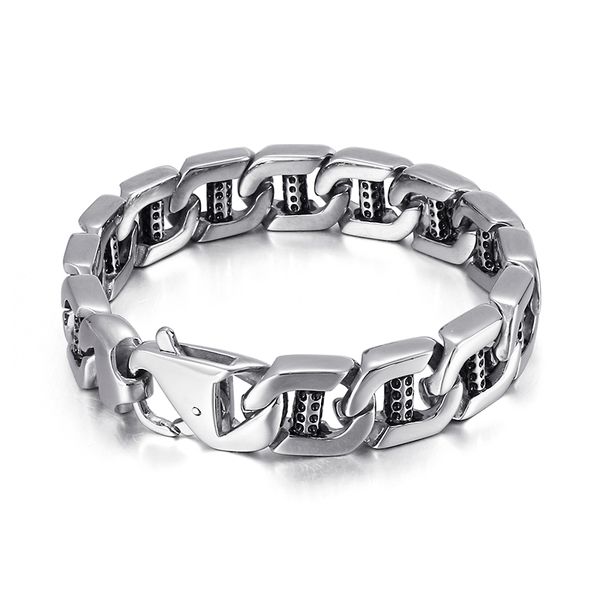 85g weigth silver stainless steel link chain bracelet punk mens jewelry 15mm 8.66 inch high quality, Black
85g weigth silver stainless steel link chain bracelet punk mens jewelry 15mm 8.66 inch high quality, Black