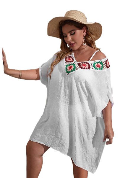 plus colorblock batwing sleeve split side cover up dress without bikini q4nr#, Black
plus colorblock batwing sleeve split side cover up dress without bikini q4nr#, Black
