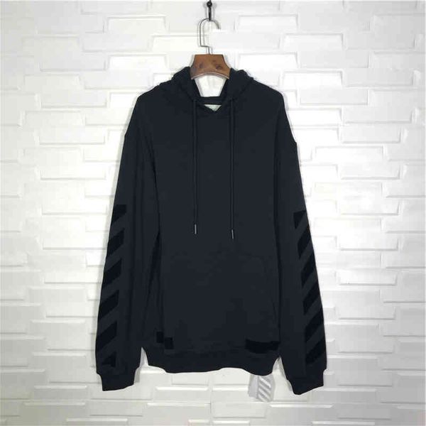 off wild autumn winter black flocking twill white pullover ow men's and women's loose hoodie coat
off wild autumn winter black flocking twill white pullover ow men's and women's loose hoodie coat