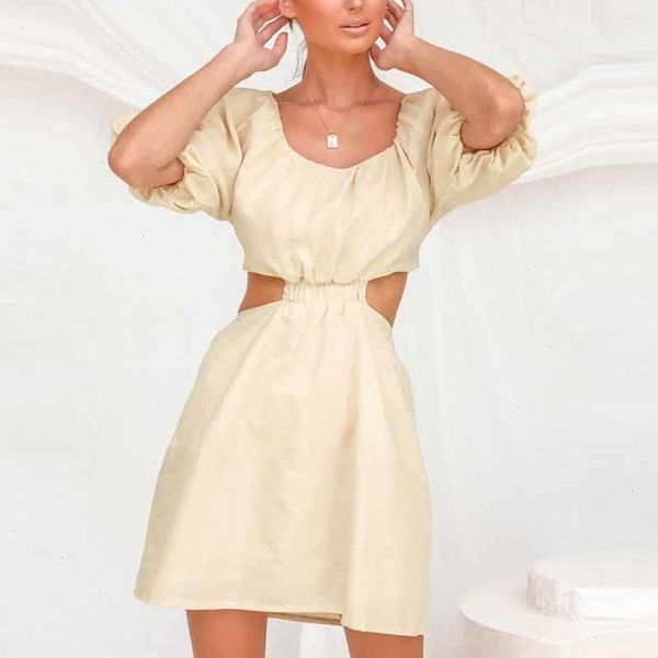 vestidos ladies womens summer dress cotton short puff sleeve u-neck mini dresses hollow waist loose casual a-line, Black;gray
vestidos ladies womens summer dress cotton short puff sleeve u-neck mini dresses hollow waist loose casual a-line, Black;gray
