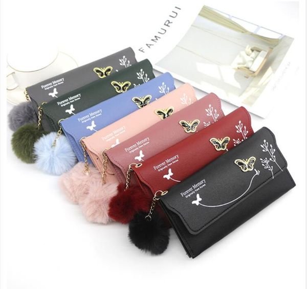 butterfly designer women long wallets pu leather money bag solid wool ball bow clutch bags large capacity card bag coin purse, Red;black
butterfly designer women long wallets pu leather money bag solid wool ball bow clutch bags large capacity card bag coin purse, Red;black