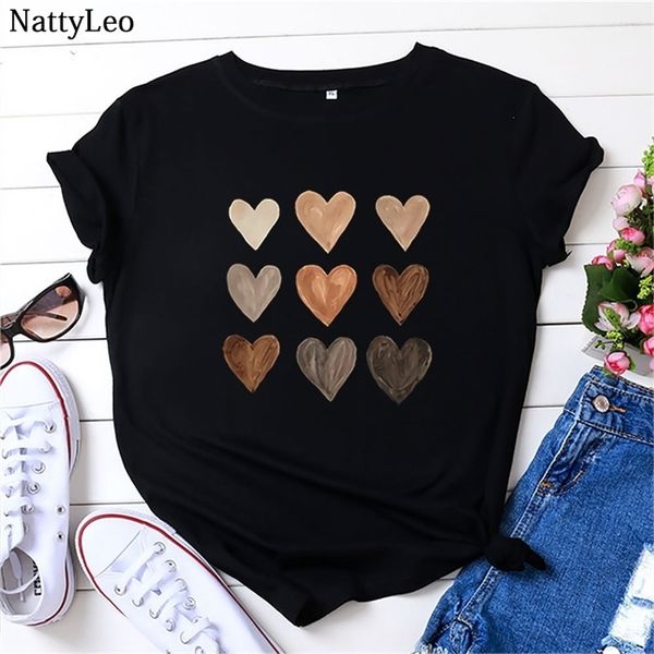 summer t 100%cotton fashion heart print tshirt o neck short sleeve tees vintage women 220617, White
summer t 100%cotton fashion heart print tshirt o neck short sleeve tees vintage women 220617, White