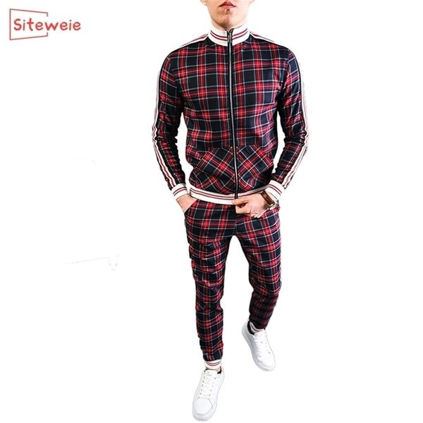 siteweie brand men sport set fitness suits autumn men set long sleeve stripe jacketpants gyms casual sportswear suit g429 201210, Gray
siteweie brand men sport set fitness suits autumn men set long sleeve stripe jacketpants gyms casual sportswear suit g429 201210, Gray