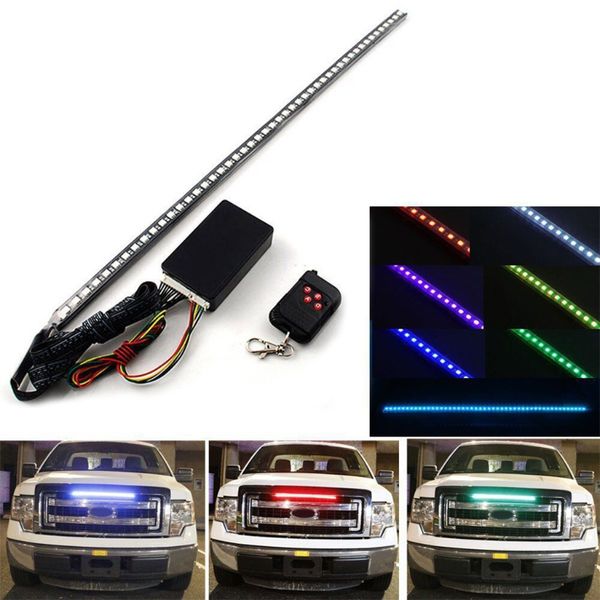 56cm 7 color 5050 48 led rgb scanner flash car strobe knight rider kit light strip w91f
