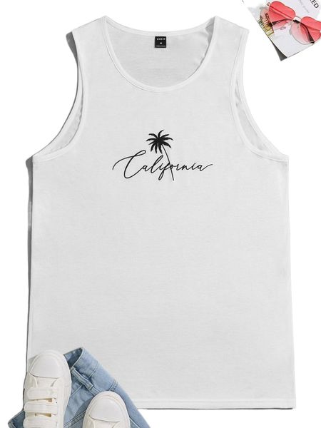 men coconut & letter graphic tank l8yu#, White;black
men coconut & letter graphic tank l8yu#, White;black