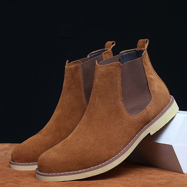 chelsea boots men and women vintage genuine leather boots couple short warm british style ankle boots for men, Black
chelsea boots men and women vintage genuine leather boots couple short warm british style ankle boots for men, Black