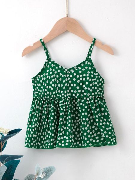 toddler girls ditsy floral print peplum cami she, Blue 
toddler girls ditsy floral print peplum cami she, Blue