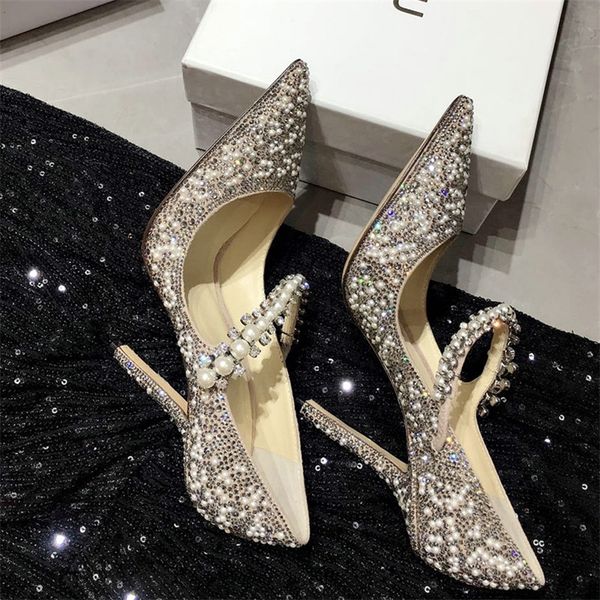 luxury brand pointed toe heel string bead wedding shoes women elegant design high heels ladies pumps 220815, Black
luxury brand pointed toe heel string bead wedding shoes women elegant design high heels ladies pumps 220815, Black