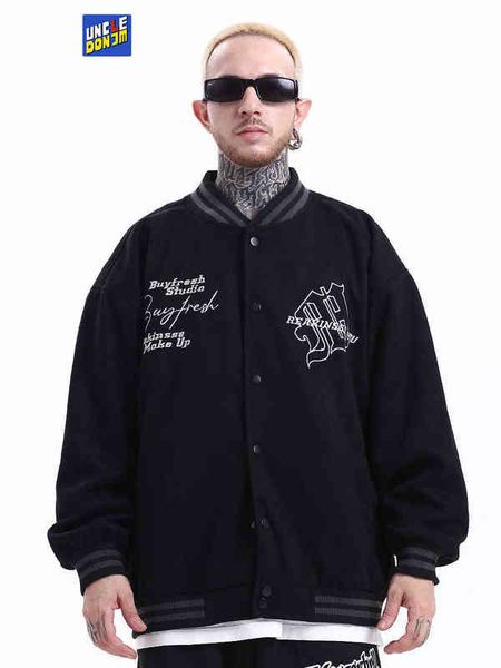 uncledonjm designer baseball jacket hip hop embroidery bomber jacket 2022 autumn and winter fashion varsity jacket men t220728, Black;brown
uncledonjm designer baseball jacket hip hop embroidery bomber jacket 2022 autumn and winter fashion varsity jacket men t220728, Black;brown