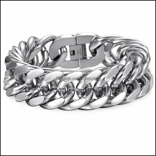 charm bracelets davieslee 18/22mm heavy mens bracelet curb cuban link sier color 316l stainless steel wristband male jewel bdesybag dhvfq, Golden;silver
charm bracelets davieslee 18/22mm heavy mens bracelet curb cuban link sier color 316l stainless steel wristband male jewel bdesybag dhvfq, Golden;silver