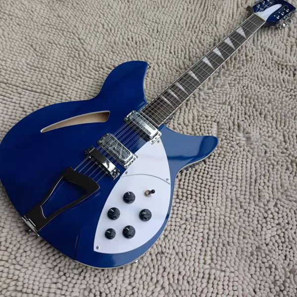 202212 string semi hollow body electric guitar, tailpiece bridge, blue color guitarra, rosewood fingerboard, 360
202212 string semi hollow body electric guitar, tailpiece bridge, blue color guitarra, rosewood fingerboard, 360