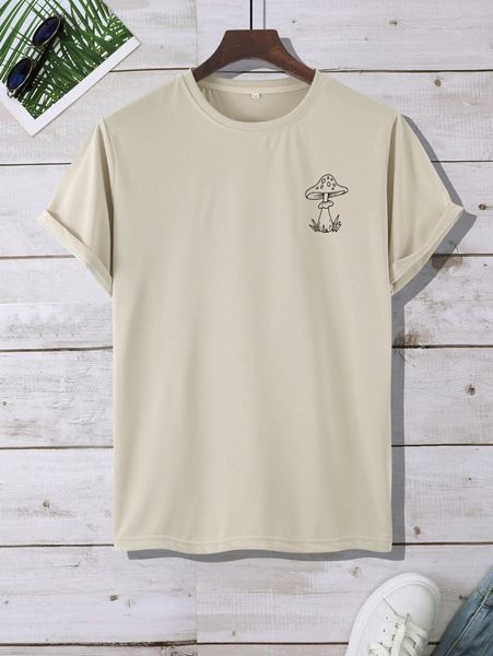 men mushroom print tee n3l3#, White;black
