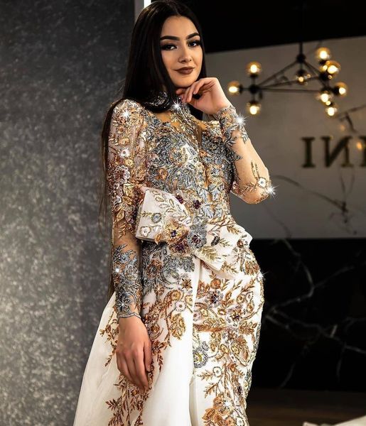 arabic white mermaid prom dresses luxury beading sequined with overskirts evening dress, Black;red
arabic white mermaid prom dresses luxury beading sequined with overskirts evening dress, Black;red