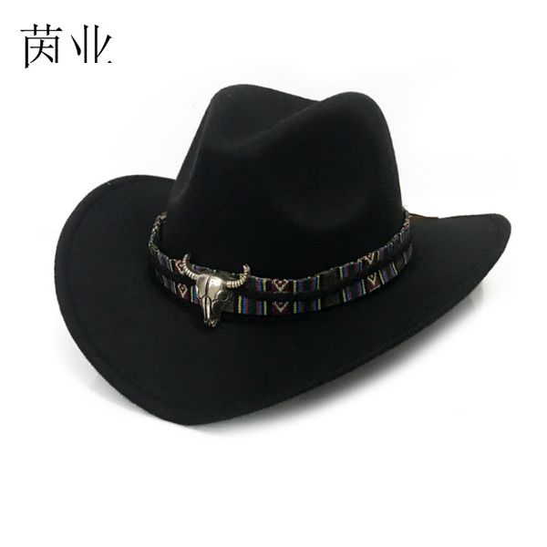 cross-border selling cow head west cowboy hat woolen jazz hat men ladies national style autumn and winter felt cap broad-brimmed hat, Blue;gray
cross-border selling cow head west cowboy hat woolen jazz hat men ladies national style autumn and winter felt cap broad-brimmed hat, Blue;gray
