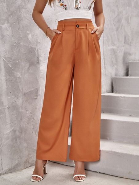 slant pocket fold pleated pants j2uh#, Black;white