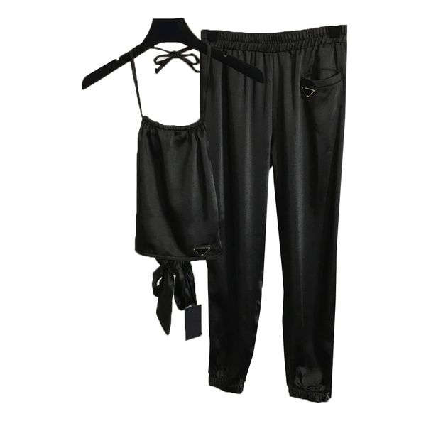 backless lace up tracksuits cool sports belly pocket suit elastic waist pants leggings metal triangle label vest pants, Gray
backless lace up tracksuits cool sports belly pocket suit elastic waist pants leggings metal triangle label vest pants, Gray