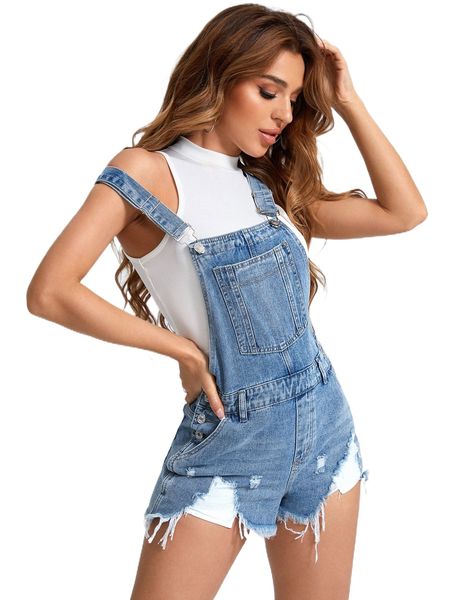 ripped raw trim denim overall romper without tank e5wr#, Black;white
ripped raw trim denim overall romper without tank e5wr#, Black;white