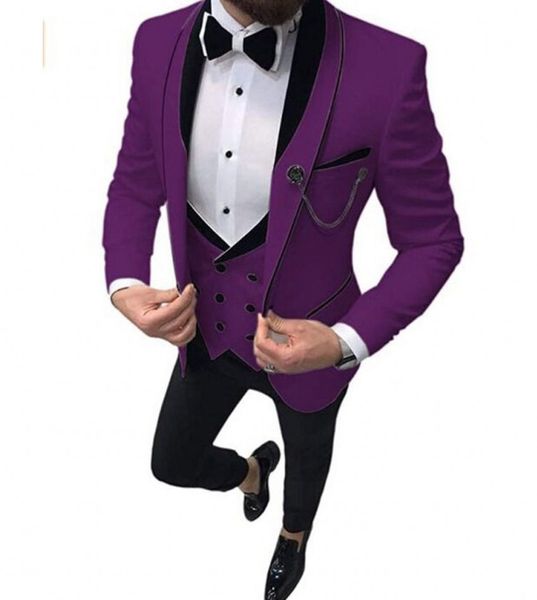 brand new purple groom tuxedos shawl lapel slim fit groomsmen wedding dress excellent man jacket blazer 3 piece suit jacket pants vest tie 1, Black;gray
brand new purple groom tuxedos shawl lapel slim fit groomsmen wedding dress excellent man jacket blazer 3 piece suit jacket pants vest tie 1, Black;gray