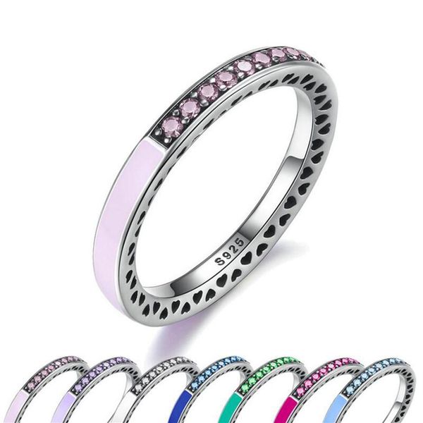 925 sterling silver radiant hearts light pink enamel clear cz finger ring women wedding jewelry 258s
925 sterling silver radiant hearts light pink enamel clear cz finger ring women wedding jewelry 258s