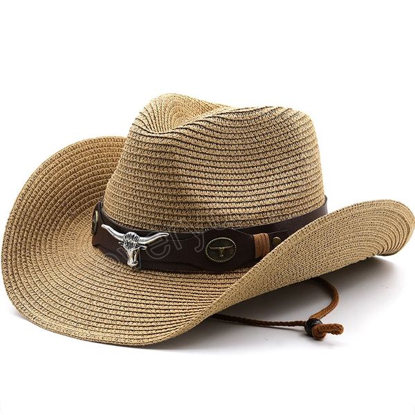 natural paper western cowboy hat colid color wide brim women men summer beach straw hats panama cowgirl jazz sun caps, Blue;gray
natural paper western cowboy hat colid color wide brim women men summer beach straw hats panama cowgirl jazz sun caps, Blue;gray