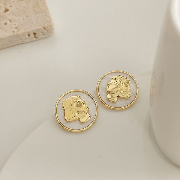 925 silver needle elegant net red beauty head portrait stud earrings simple female ins frosty style earrings small design eardrop, Golden
925 silver needle elegant net red beauty head portrait stud earrings simple female ins frosty style earrings small design eardrop, Golden