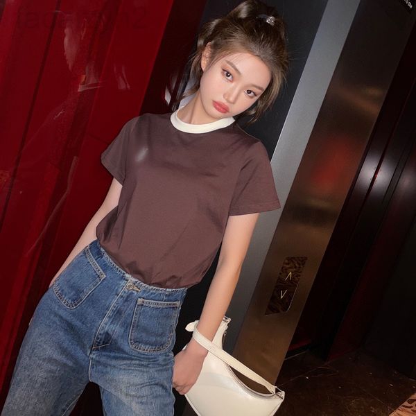 women's t-shirt designer 2021 summer new casual loose short sleeve contrast color, versatile t-shirt, bottomed shirt, men's and w, White
women's t-shirt designer 2021 summer new casual loose short sleeve contrast color, versatile t-shirt, bottomed shirt, men's and w, White